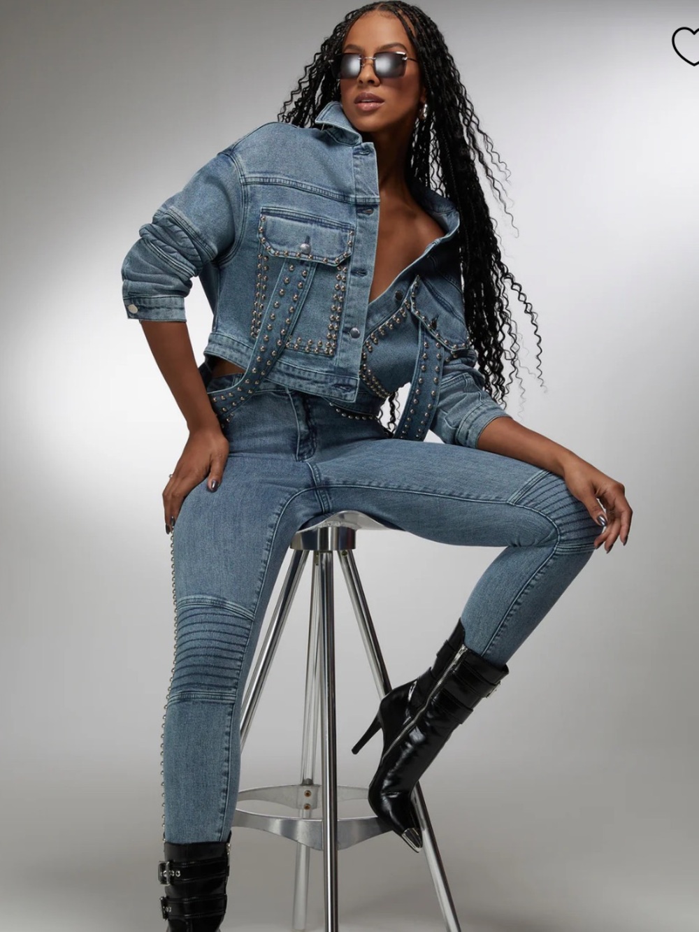 SALT  - Blue Denim Studded Jacket Size L